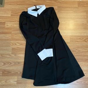 Black Peter Pan collared dress